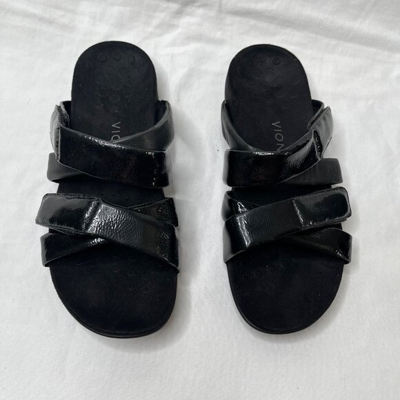 Vionic Womens Black Hadlie Adjustable Slide Sandals Size 9 - Picture 2 of 6